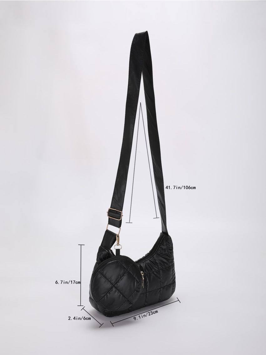 Quilted Hobo Bag With Coin Purse