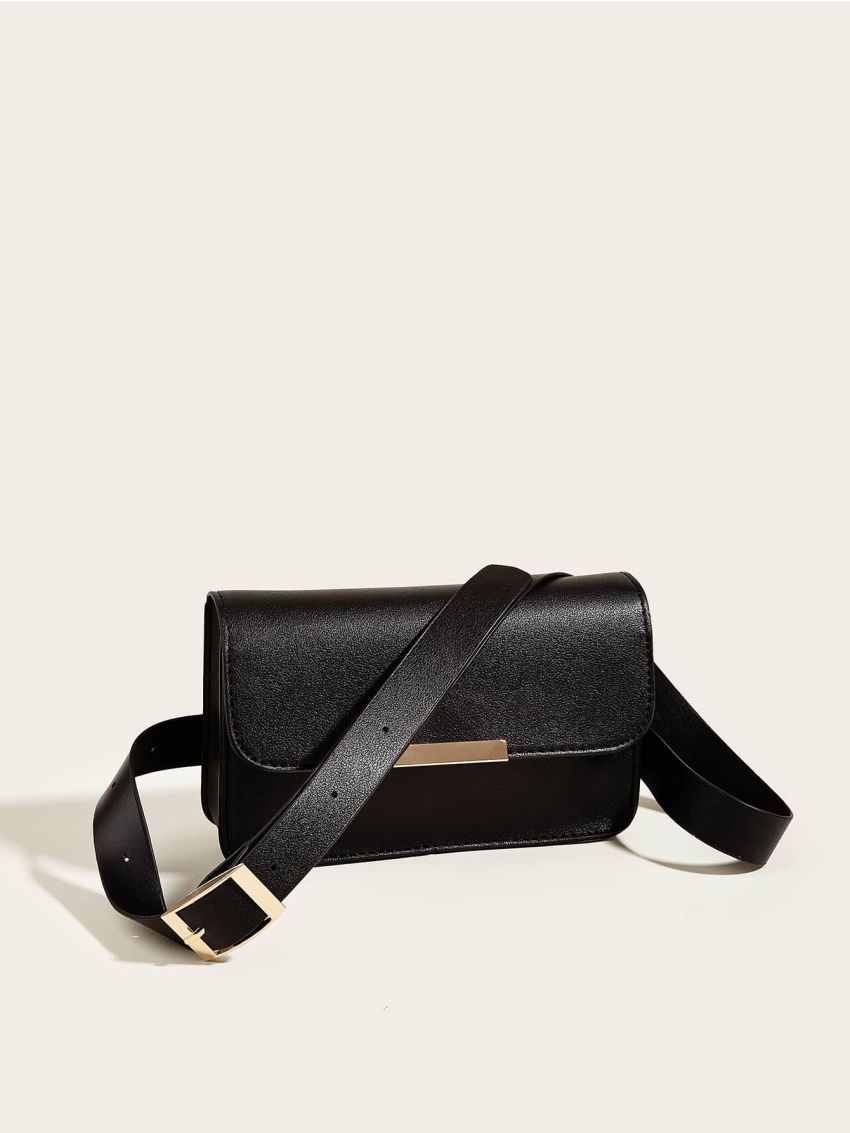 Mini Metal Detail Flap Belt Bag