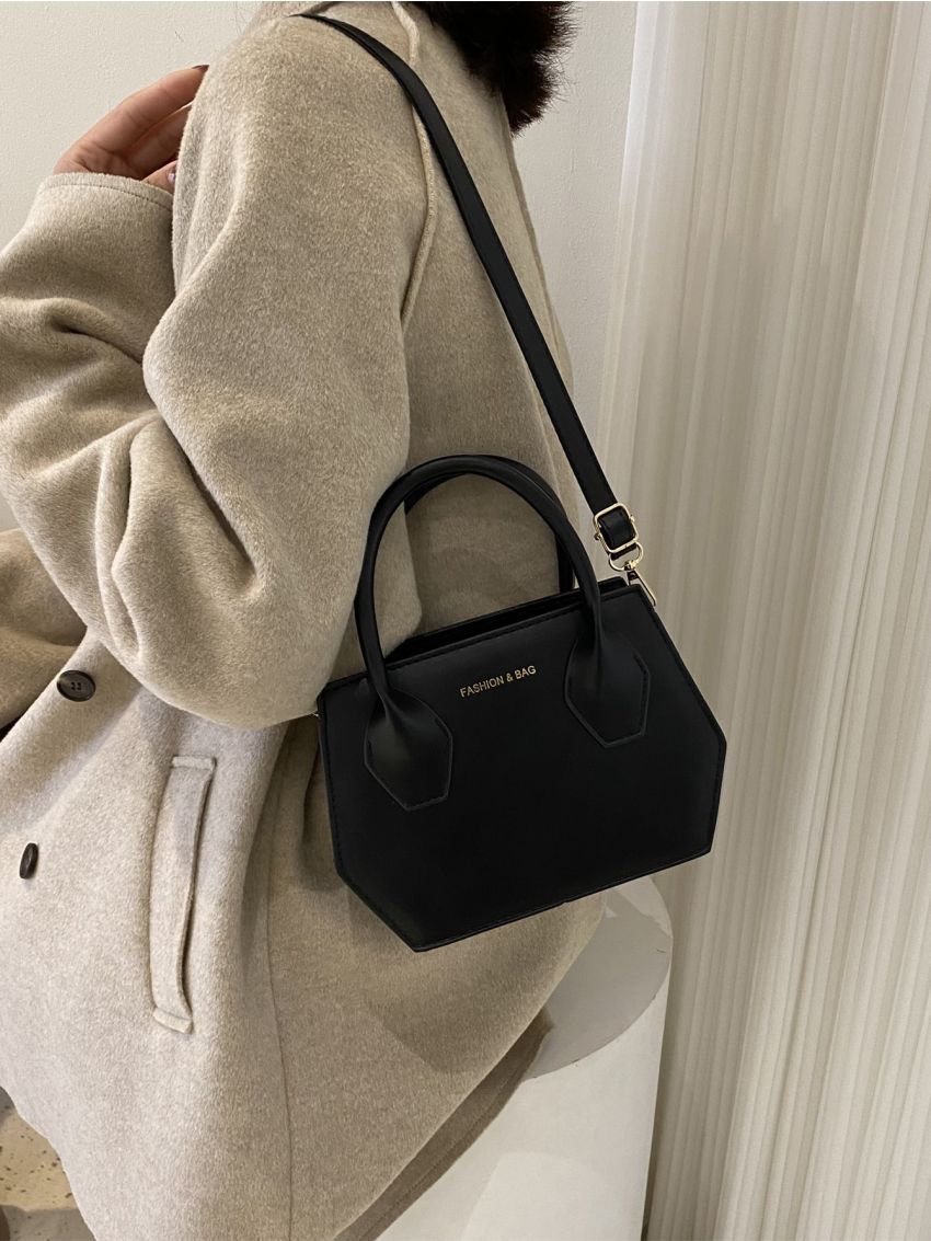 Letter Graphic Double Handle Novelty Bag