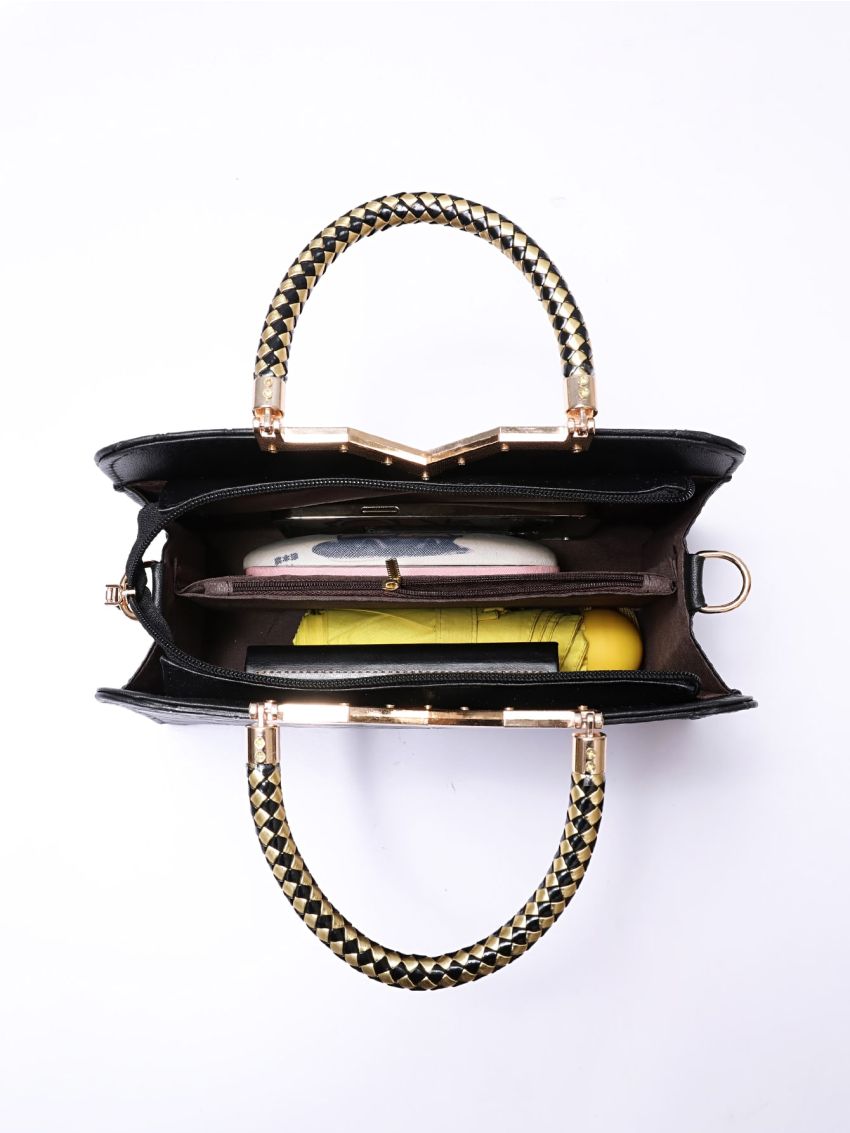 Argyle Embossed Square Handbag, Elegant PU Crossbody Bag, Women's Top Handle Purse, Mothers Day Gift For Mom