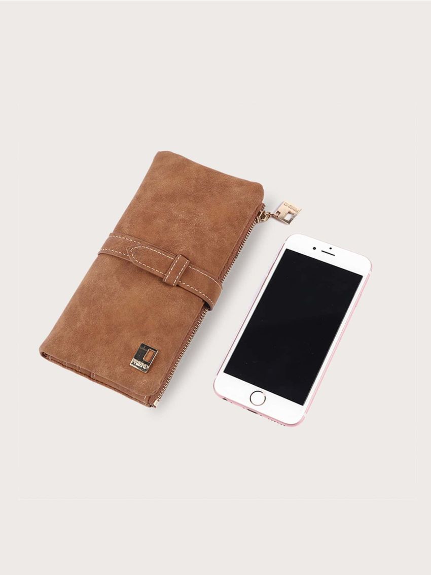 Metal Decor Long Wallet