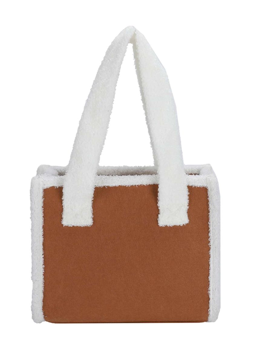 Contrast Binding Shoulder Tote Bag