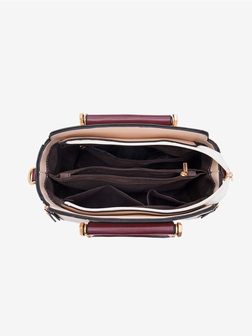 Letter Graphic Double Handle Square Bag, Mothers Day Gift For Mom