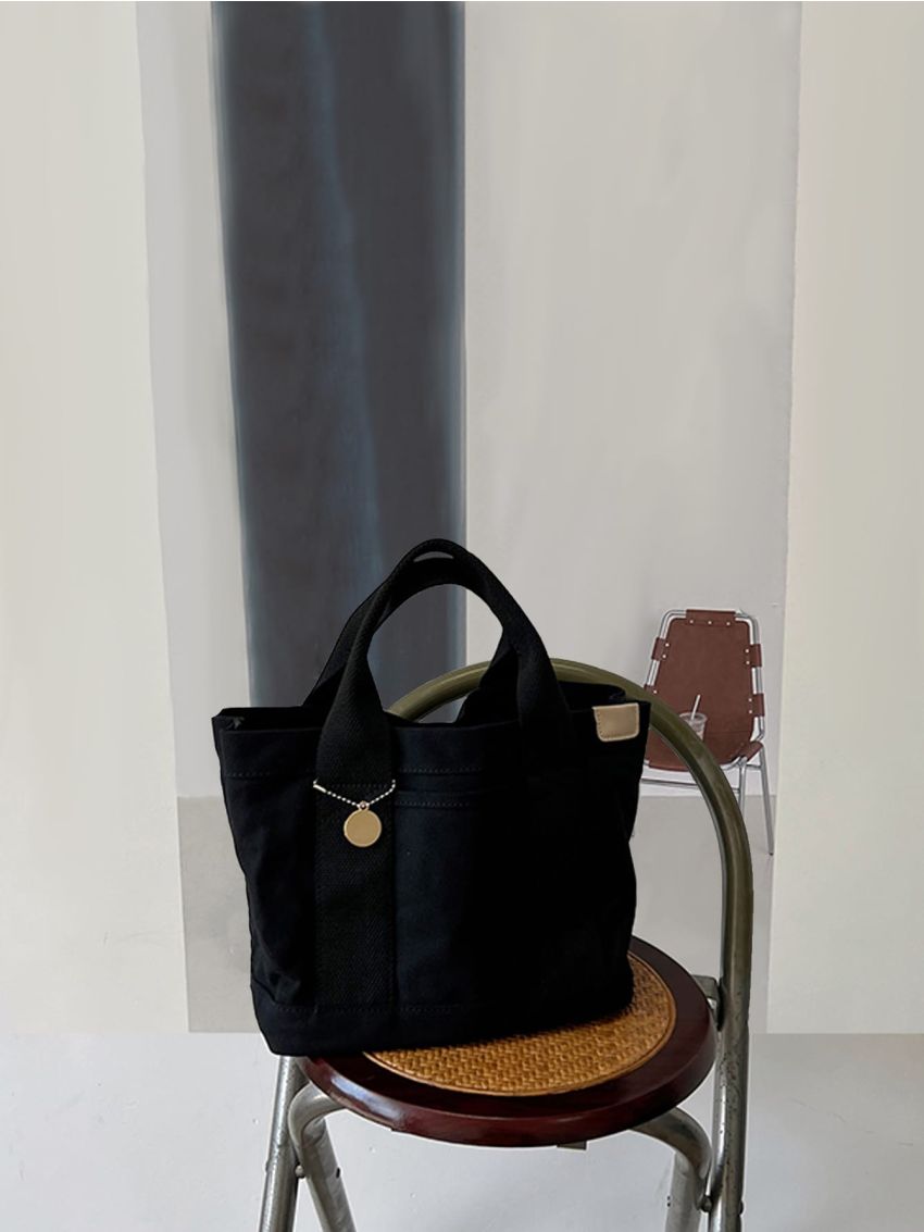 Patch Decor Canvas Square Bag