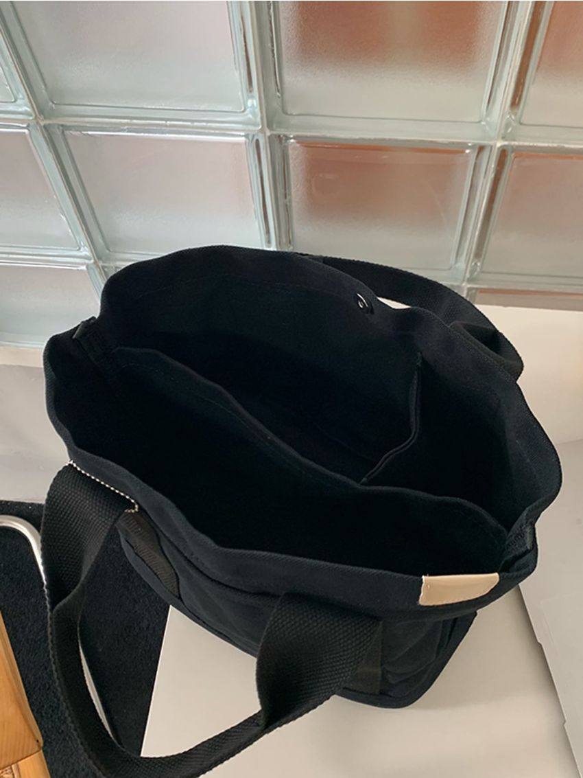 Patch Decor Canvas Square Bag