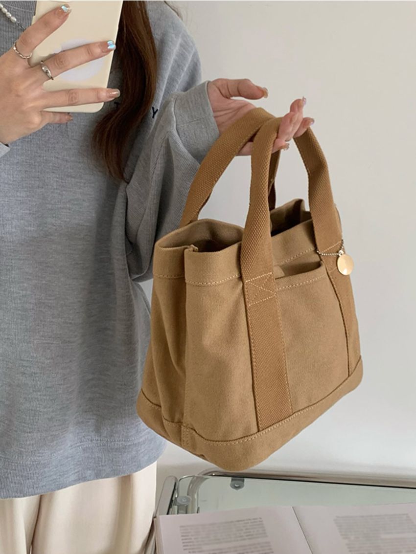 Patch Decor Canvas Square Bag