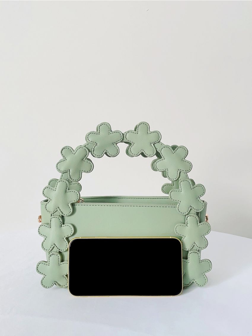 Flower Decor Square Bag