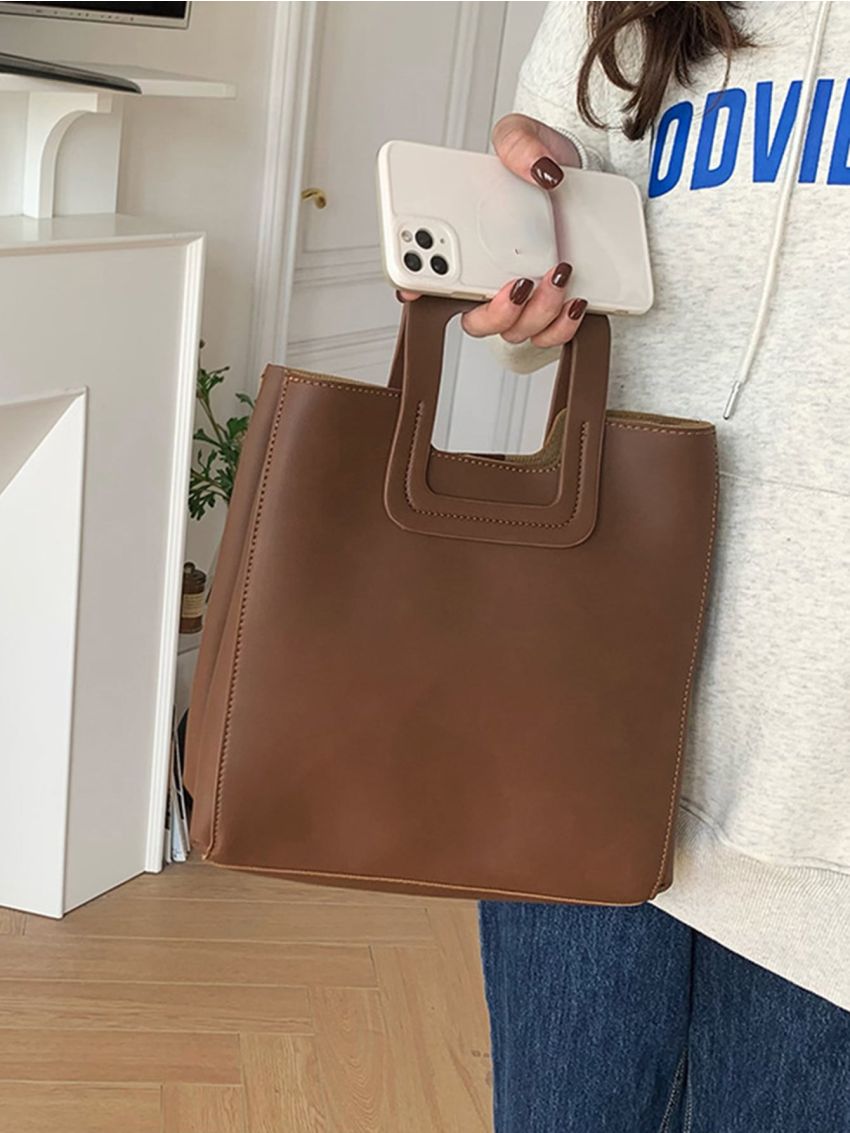 Minimalist Double Handle Square Bag