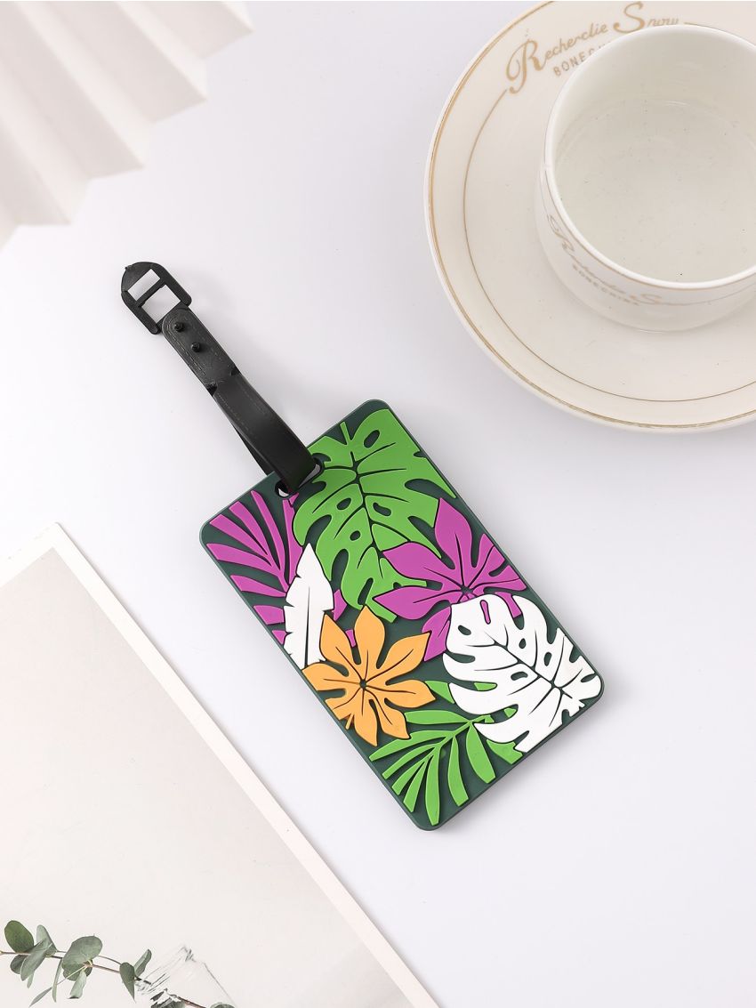 Tropical Leaf Pattern Luggage Tag