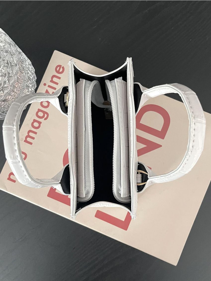 Mini Crocodile Embossed Square Bag
