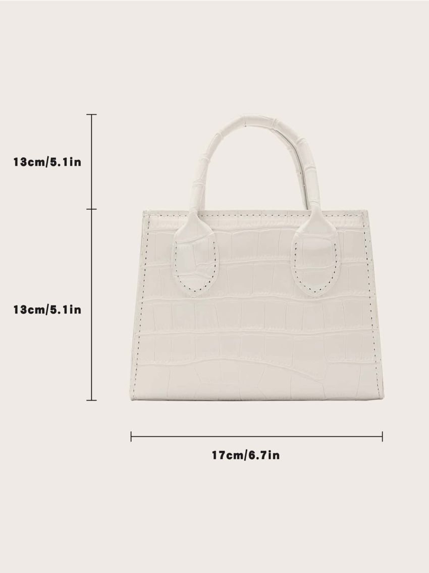 Mini Crocodile Embossed Square Bag