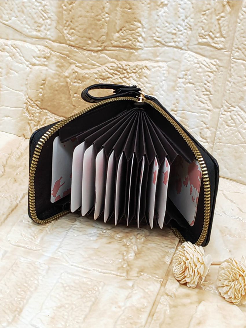 Crocodile Embossed Zipper Card Holder Multi-Card Card Organizer For Storage Credit Cards