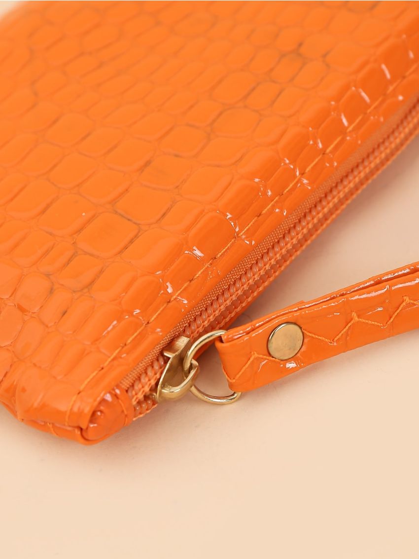 Crocodile Embossed Long Wallet
