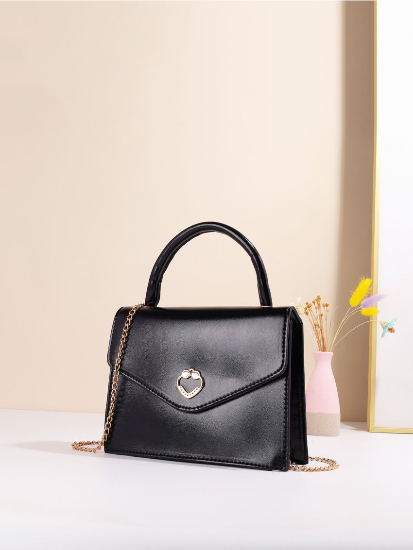 Metal Decor Flap Chain Square Bag