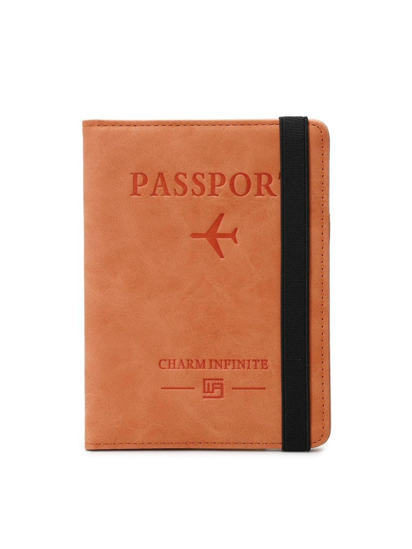Letter & Airplane Embossed Passport Case