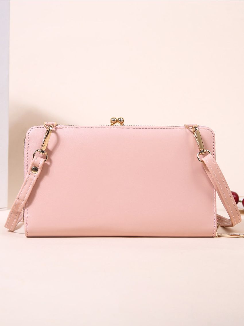 Crocodile Embossed Phone Wallet Kiss Lock