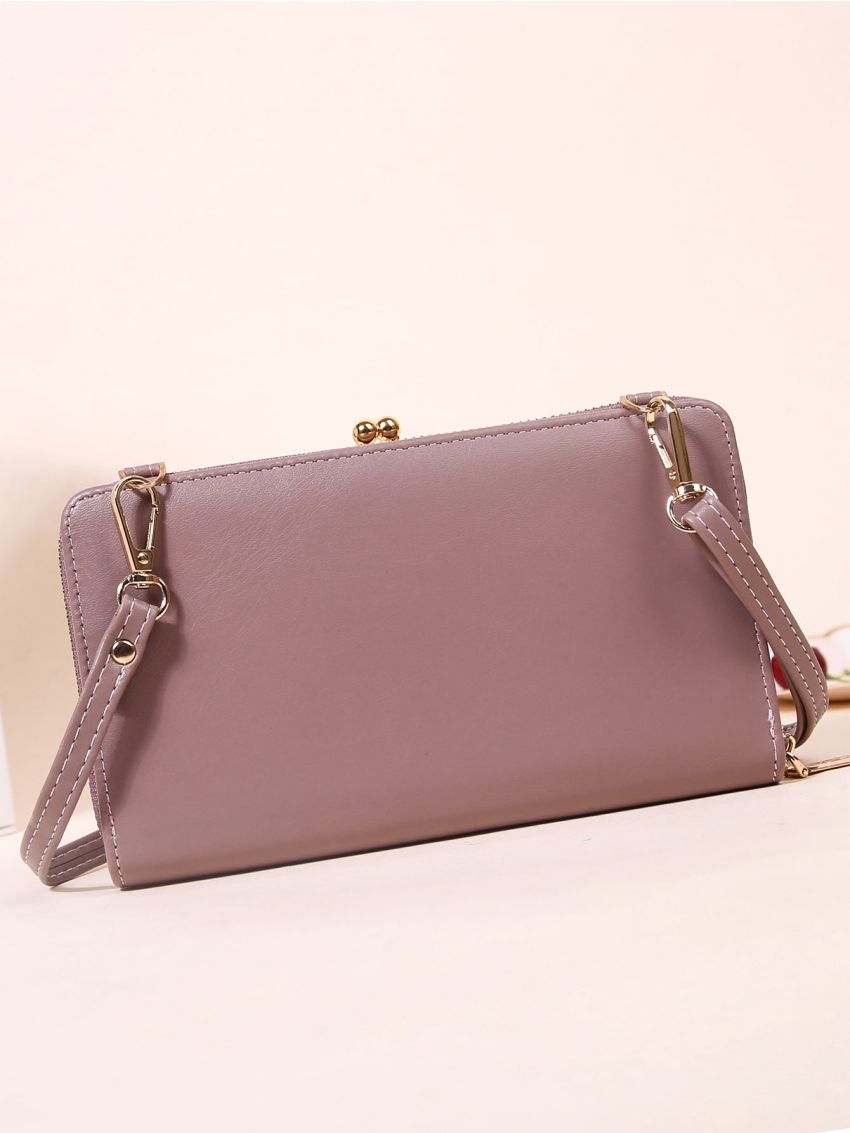 Crocodile Embossed Kiss Lock Phone Wallet