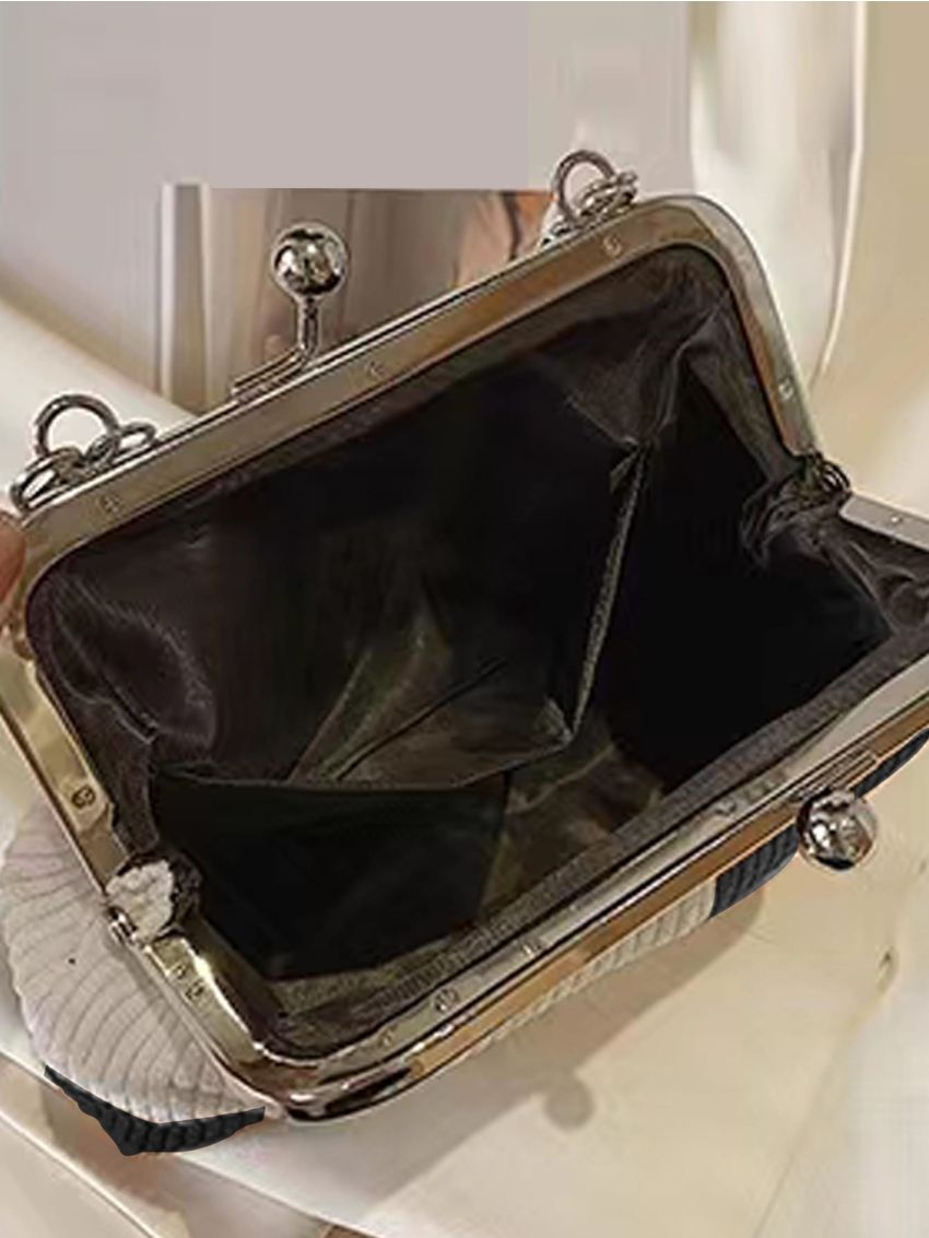 Mini Two Tone Kiss Lock Satchel Bag