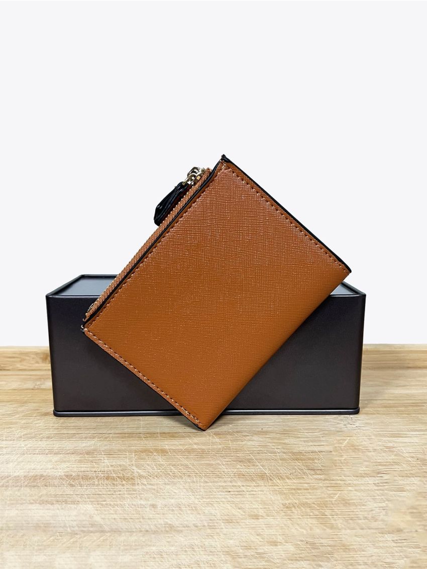 Two Tone Letter Graphic Small Wallet