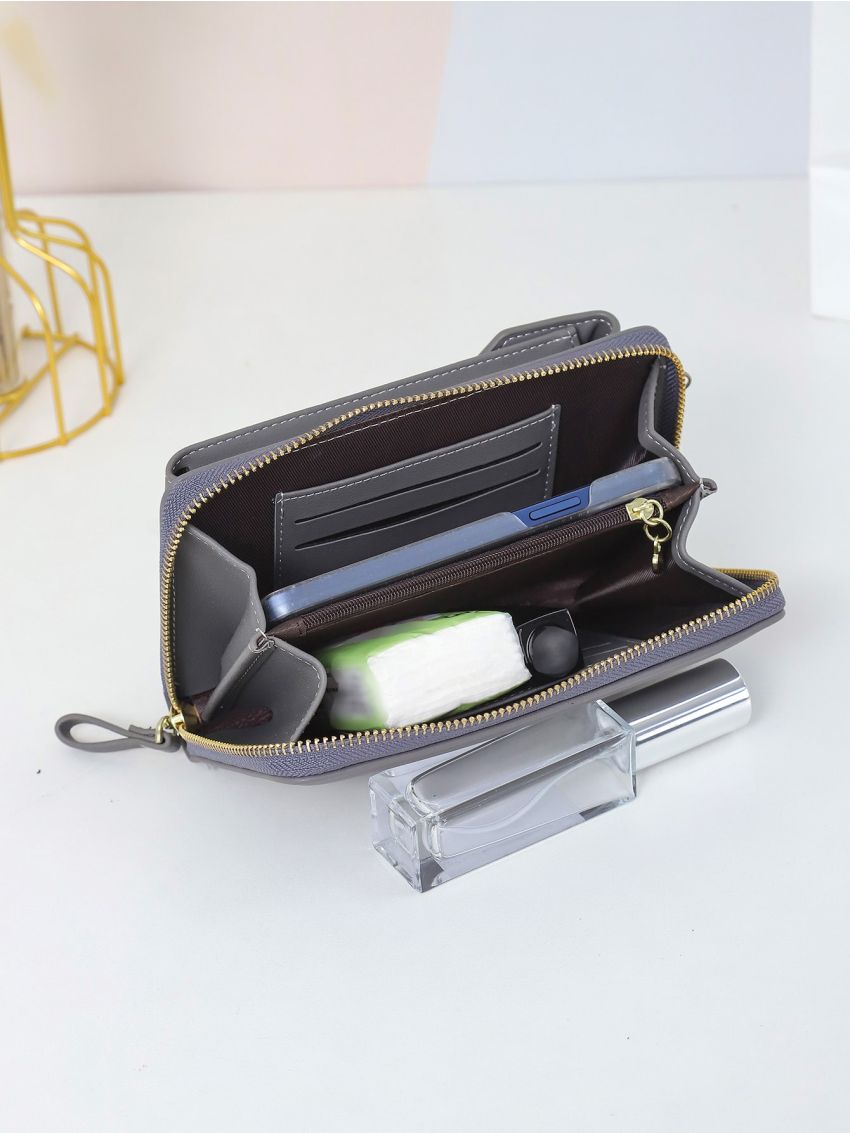 Letter Graphic Flap Phone Wallet