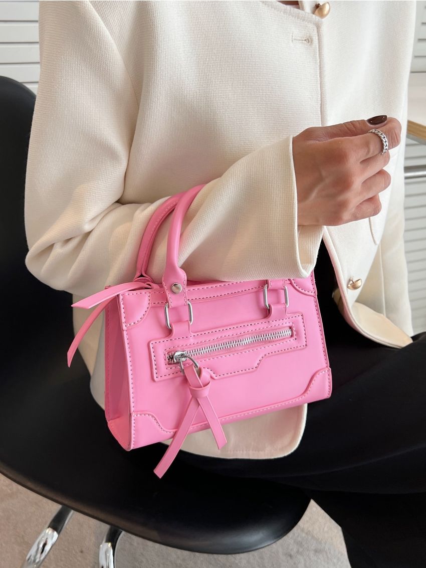 Mini Neon Pink Square Bag