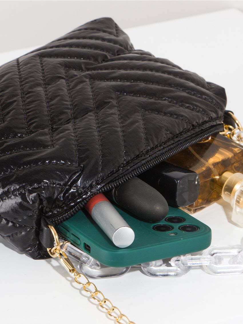 Mini Chevron Chain Decor Square Bag