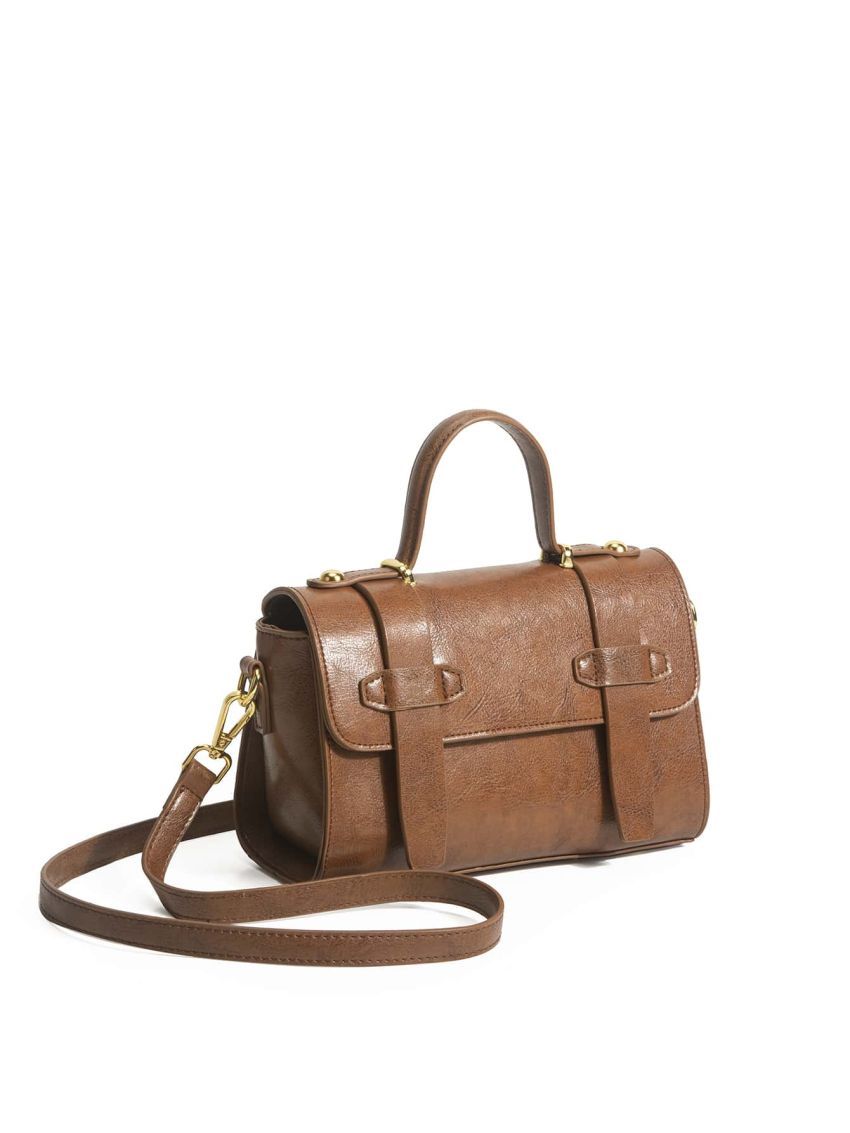 Stitch Detail Flap Square Bag