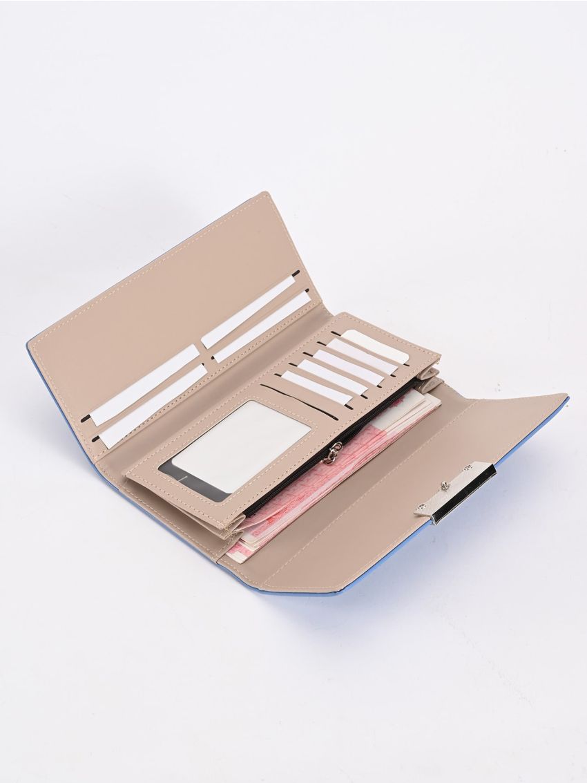 Metal Decor Long Wallet