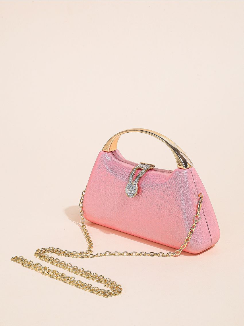Mini Rhinestone Decor Chain Box Bag