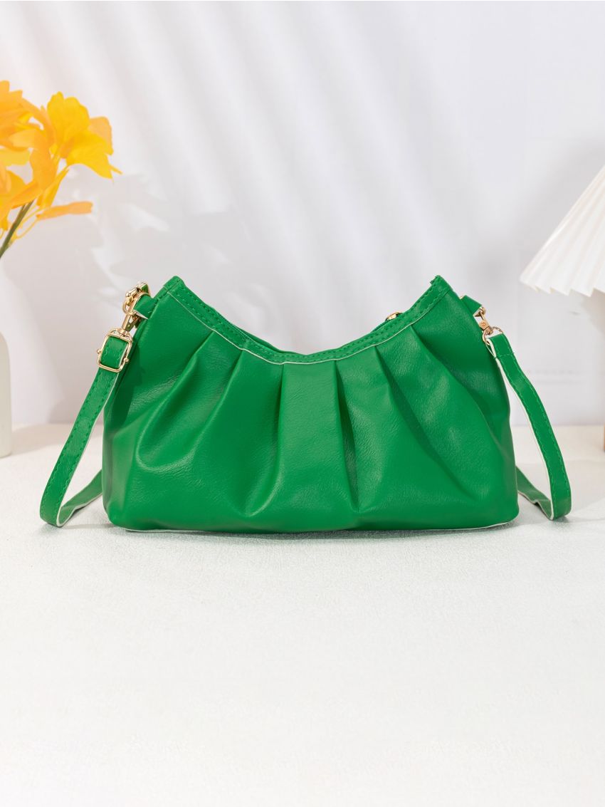 Chain Decor Ruched Bag