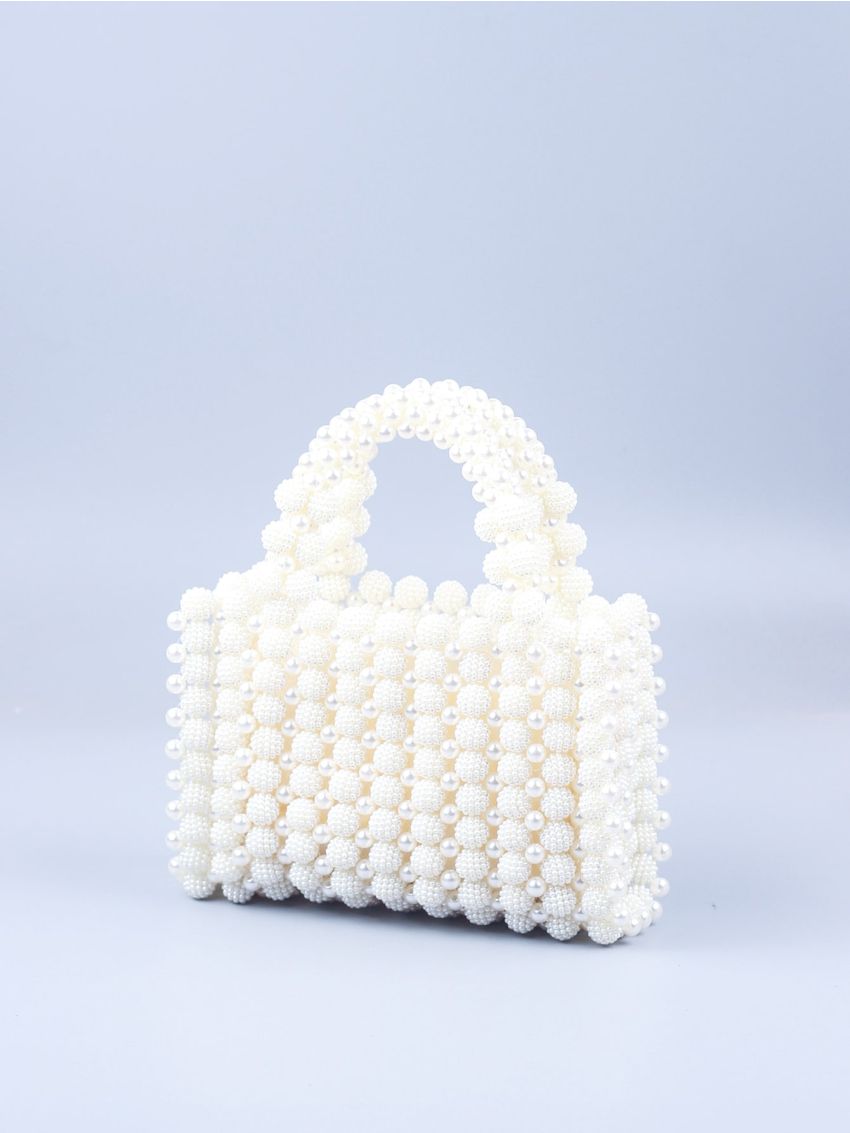 Mini Faux Pearl Decor Satchel Bag