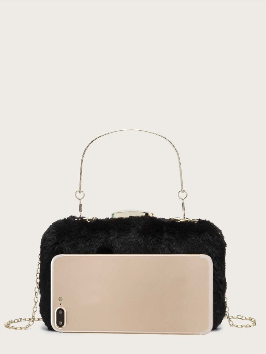 Mini Fuzzy Chain Box Bag