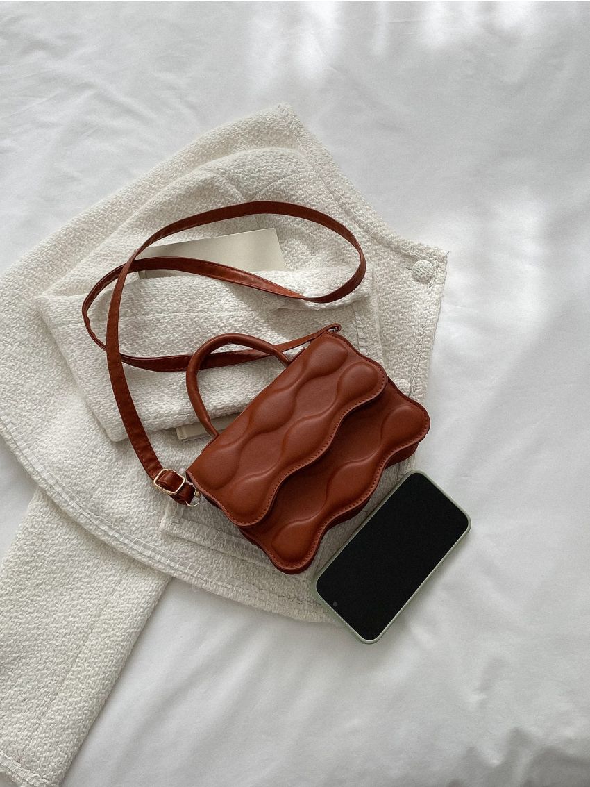 Mini Geometric Embossed Flap Novelty Bag