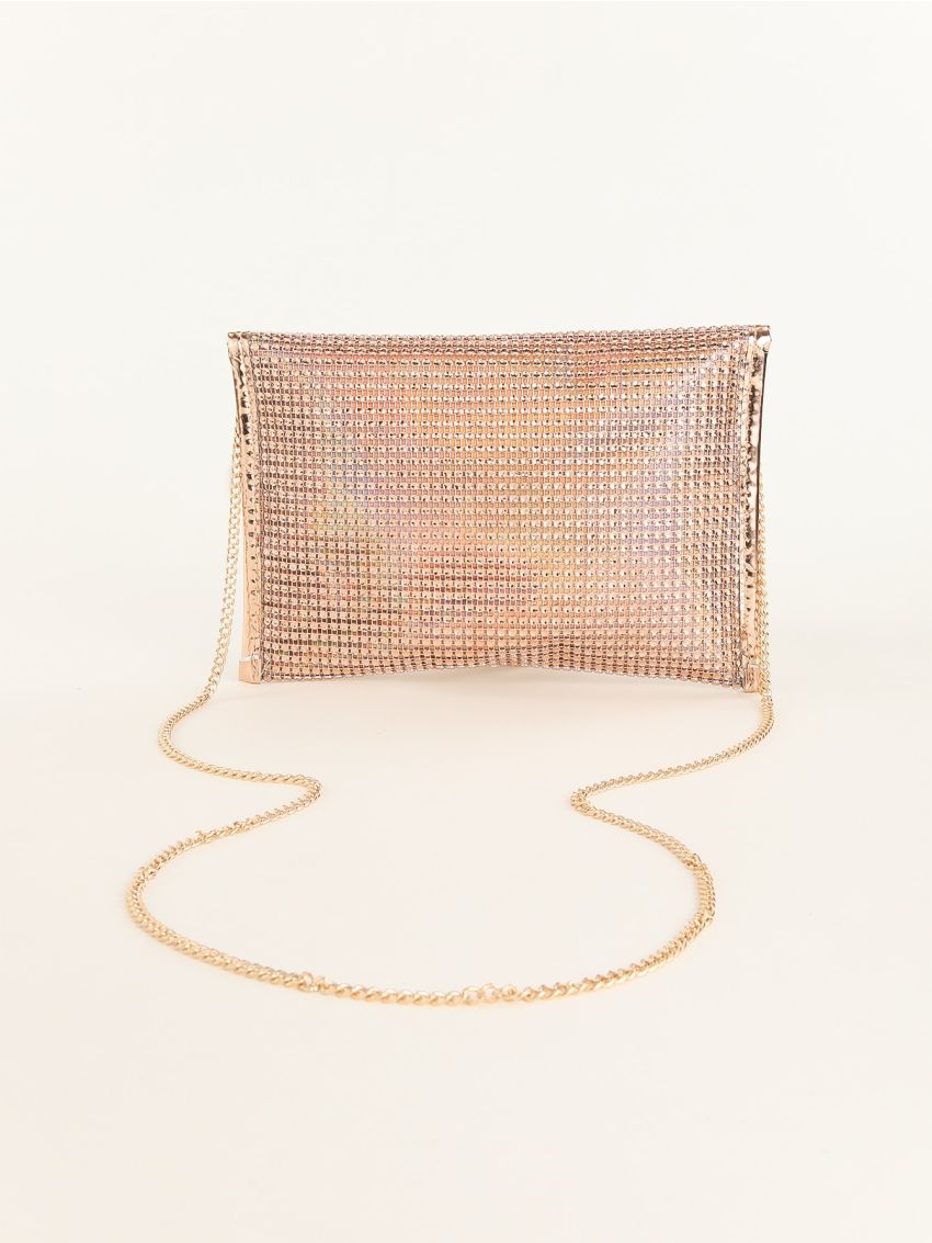 Small Flap Envelope Bag Rhinestone Decor Evening Bag For Party