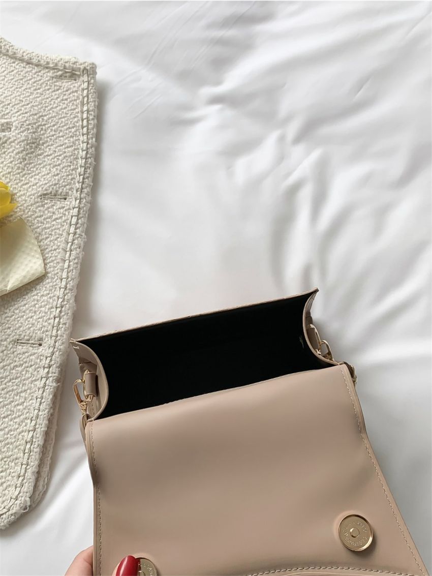 Crocodile Embossed Flap Square Bag