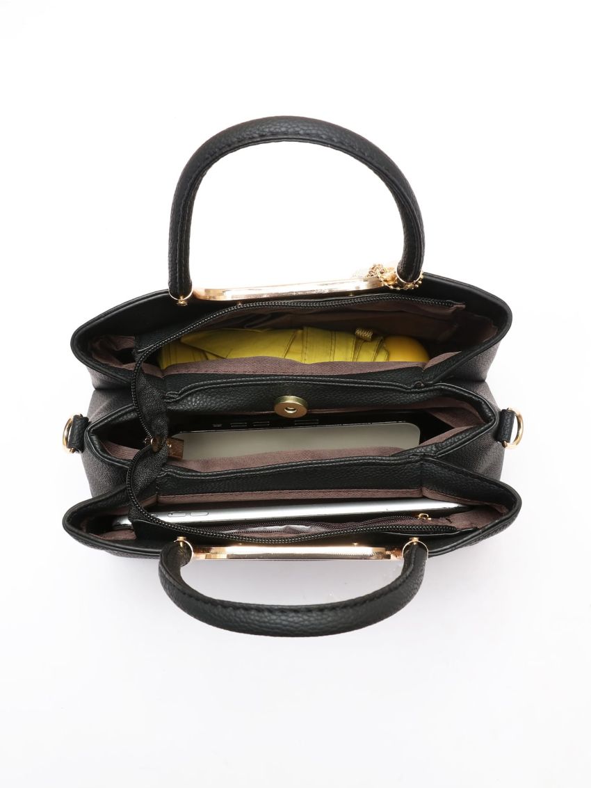 Letter Decor Square Bag With Flower Bag Charm, Mothers Day Gift For Mom