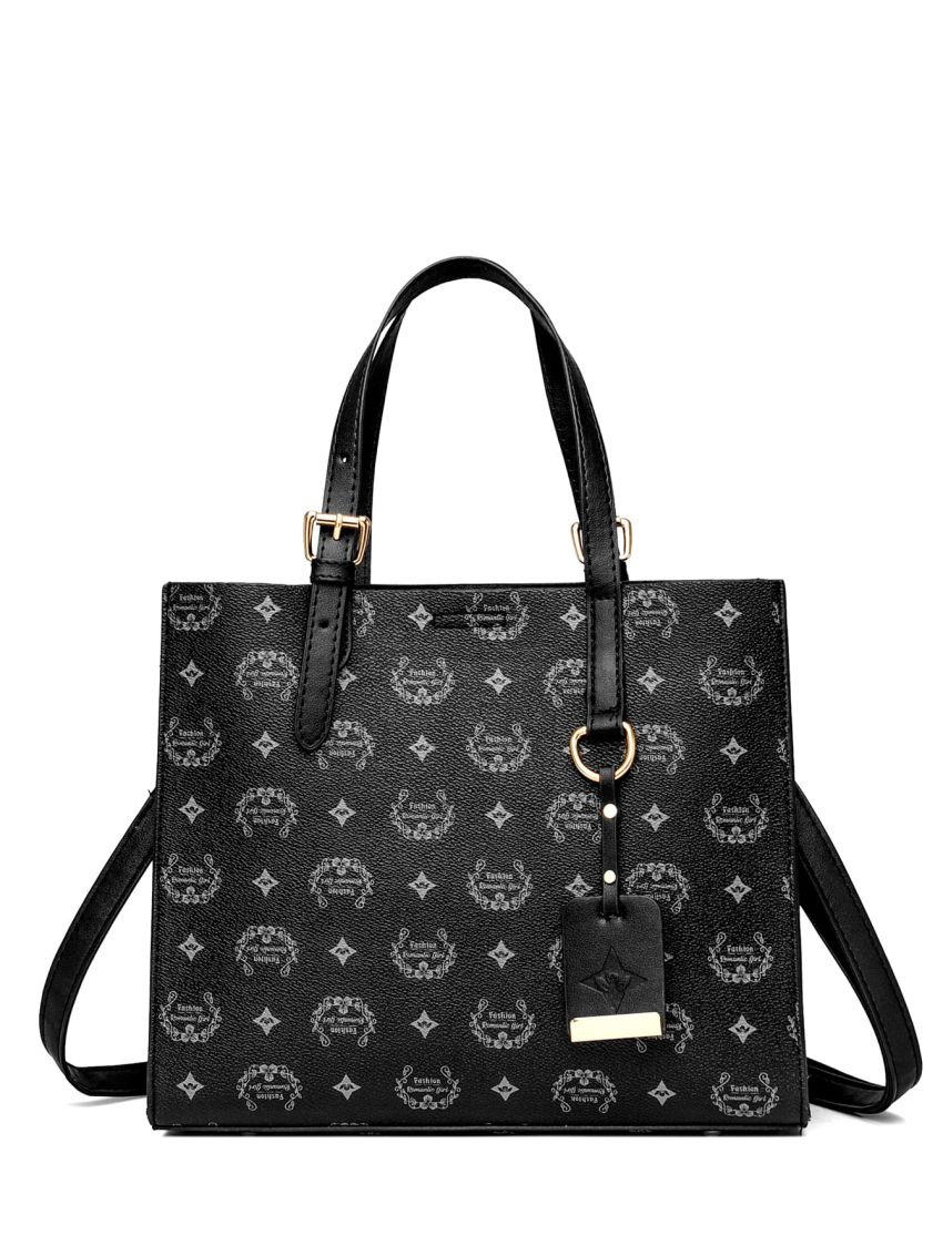 Graphic Print Satchel Bag