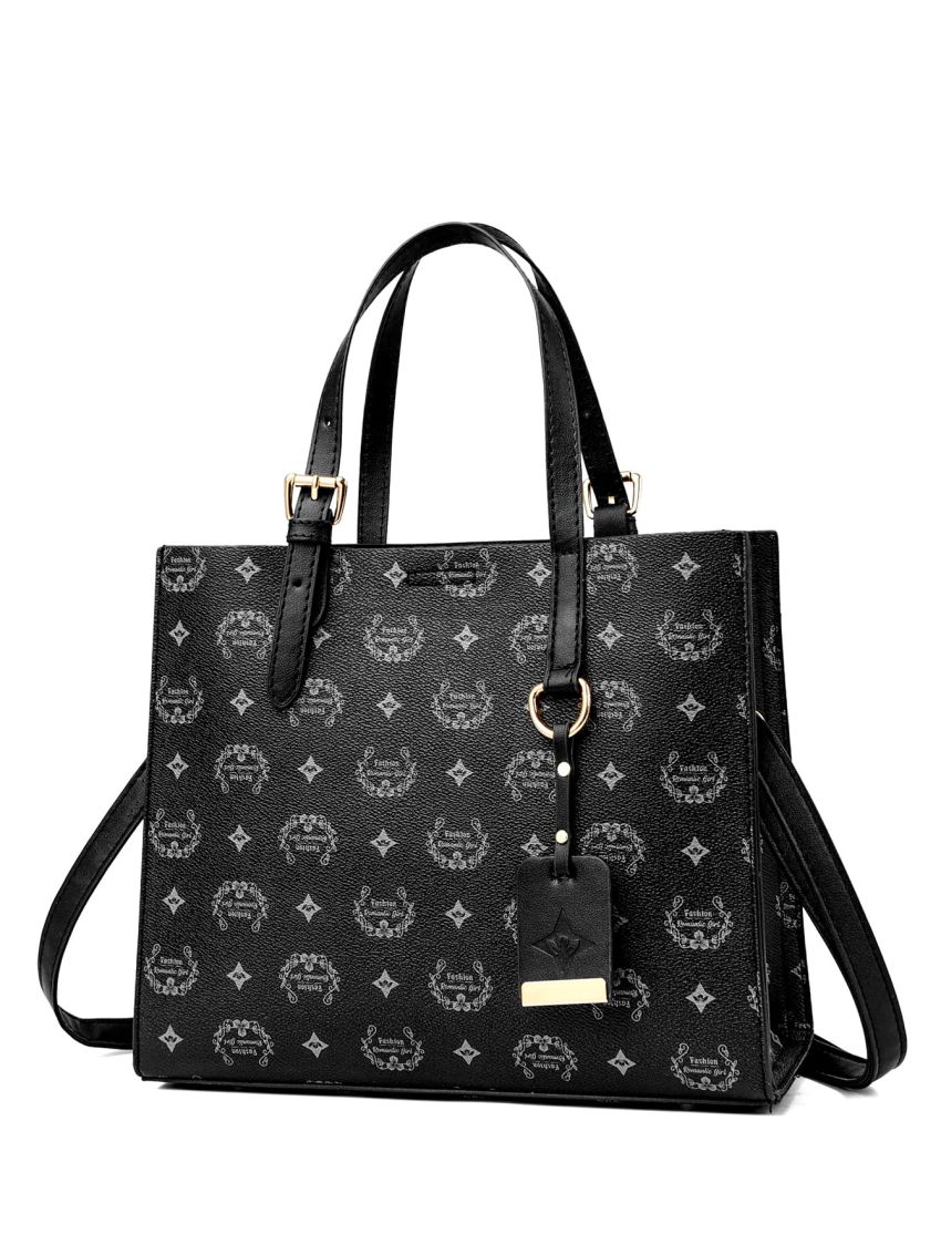 Graphic Print Satchel Bag