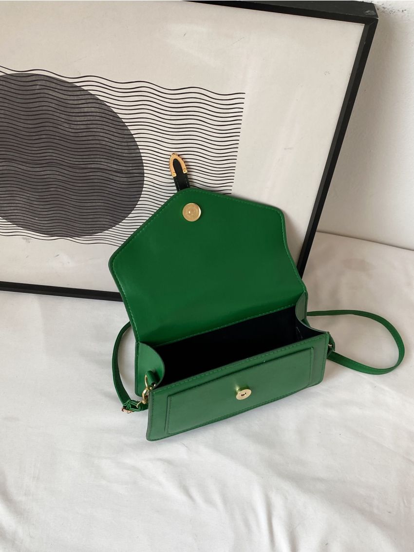 Buckle Decor Flap Square Bag