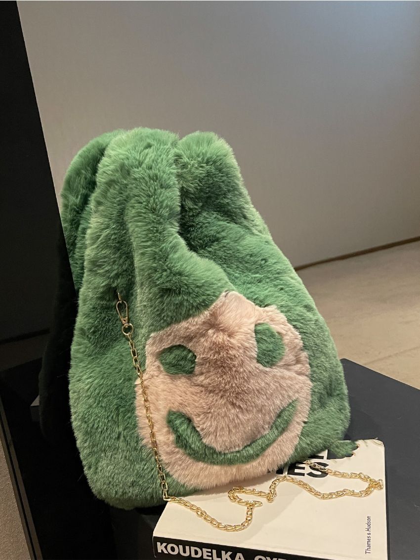 Expression Pattern Fuzzy Satchel Bag