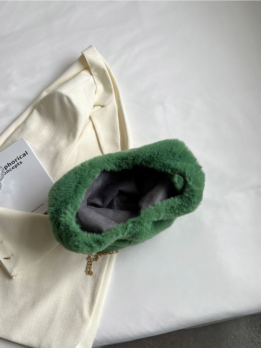 Expression Pattern Fuzzy Satchel Bag