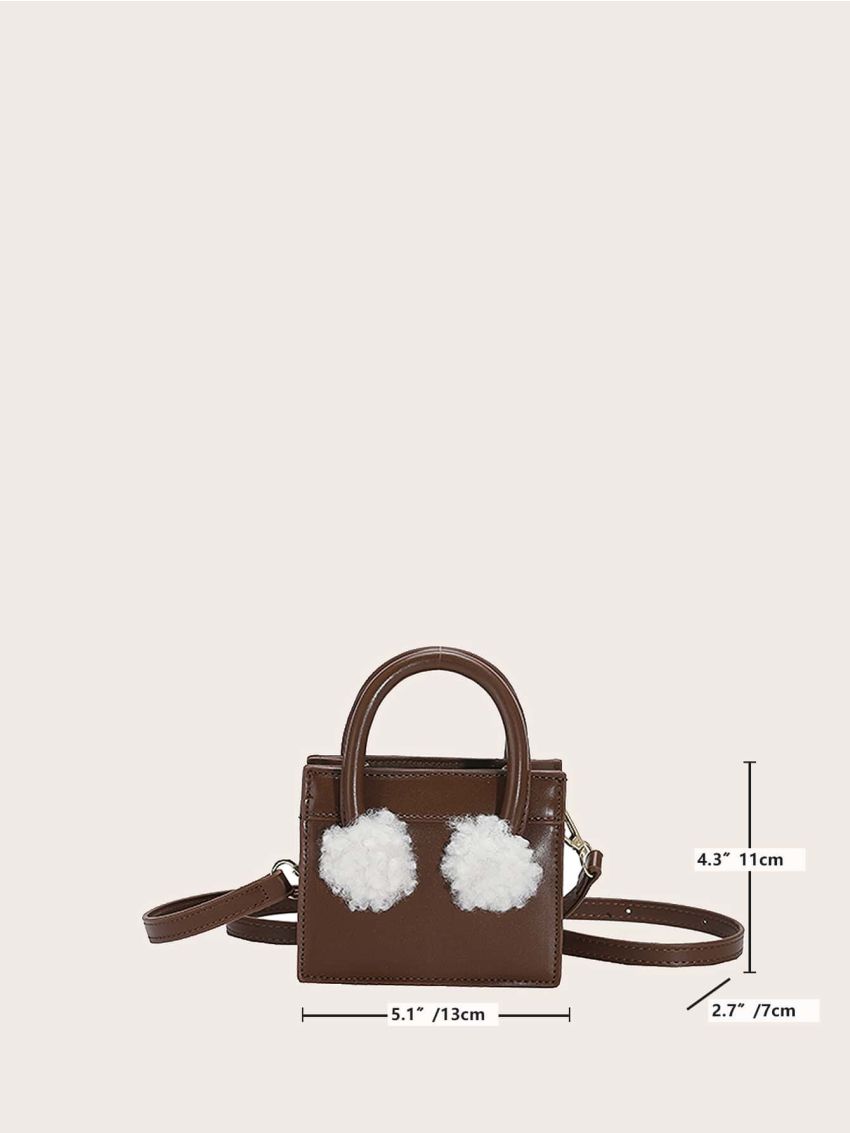 Mini Pom Pom Decor Square Bag