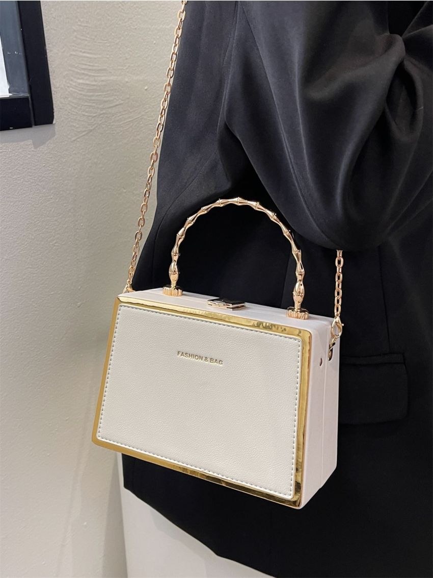 Mini Letter Detail Chain Box Bag