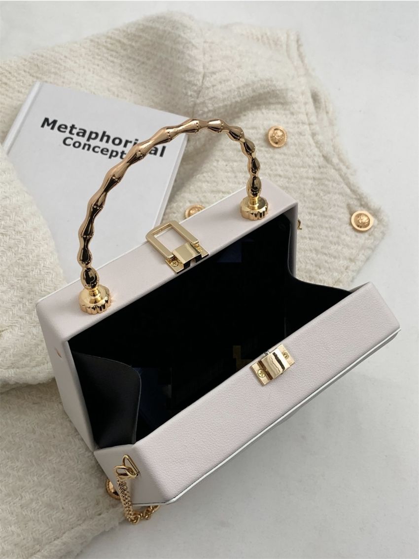 Mini Letter Detail Chain Box Bag