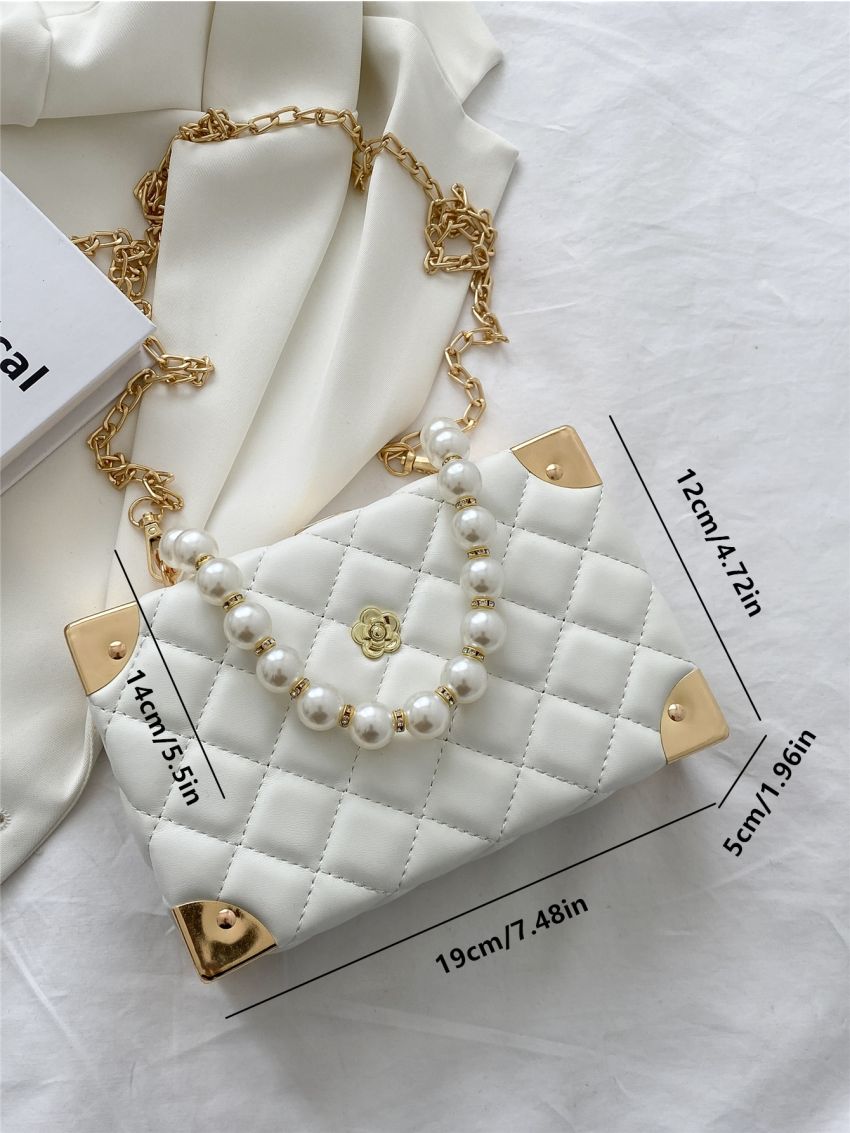 Mini Quilted Pattern Metal Decor Box Bag