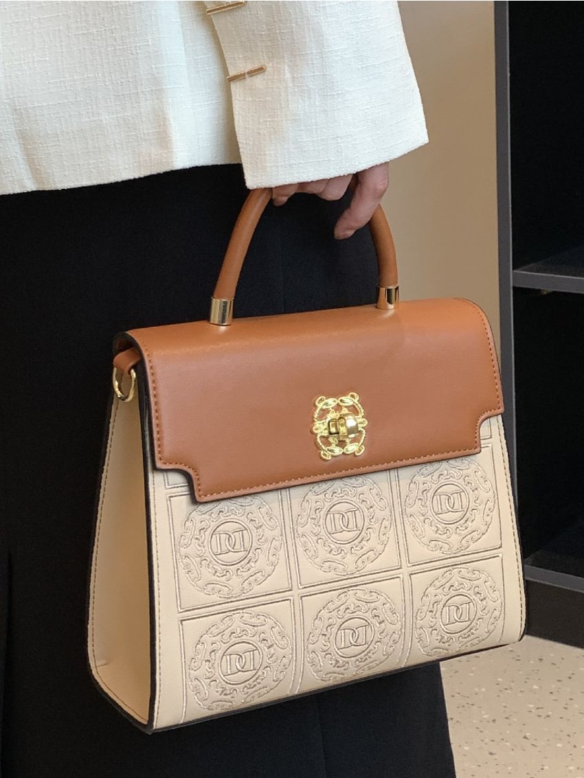 Colorblock Geometric Graphic Square Bag