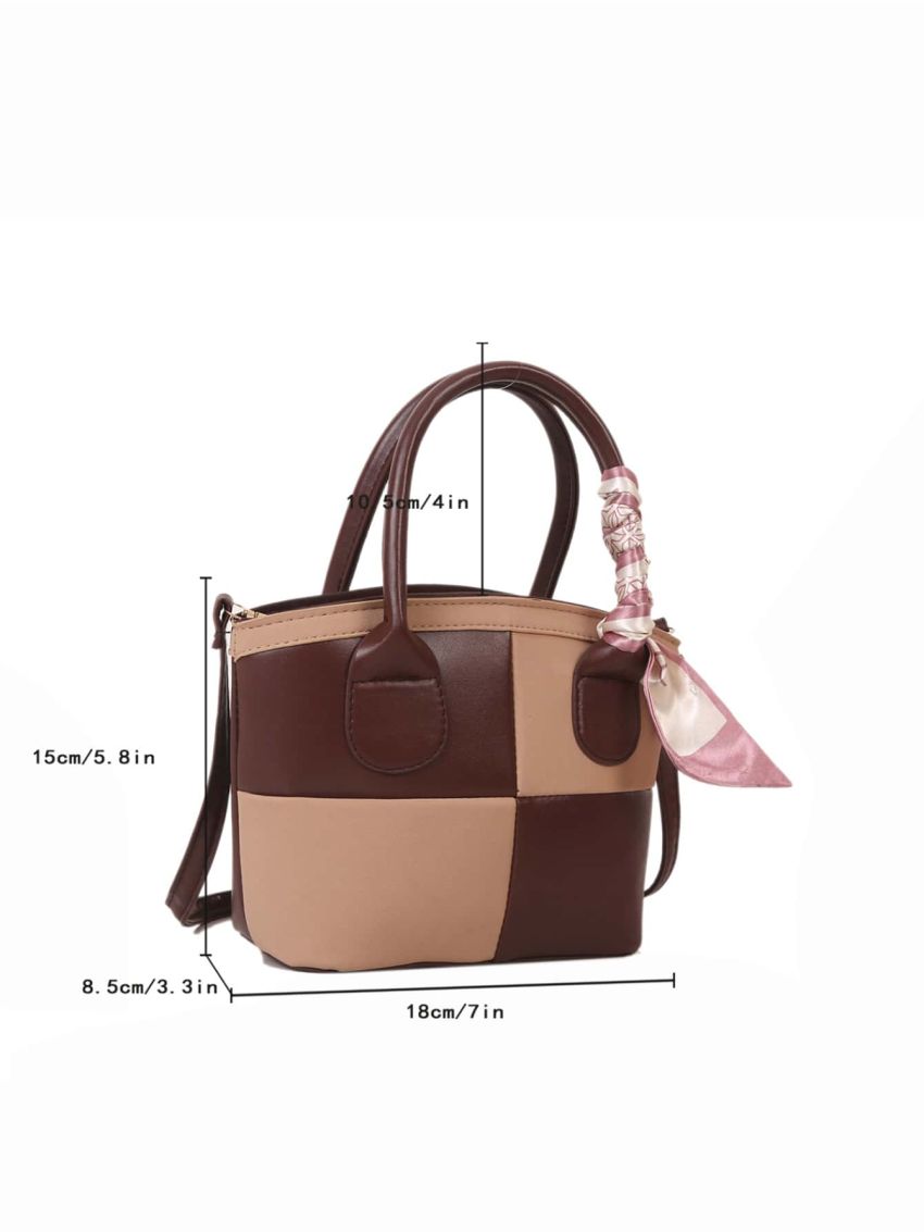 Mini Two Tone Twilly Scarf Decor Square Bag