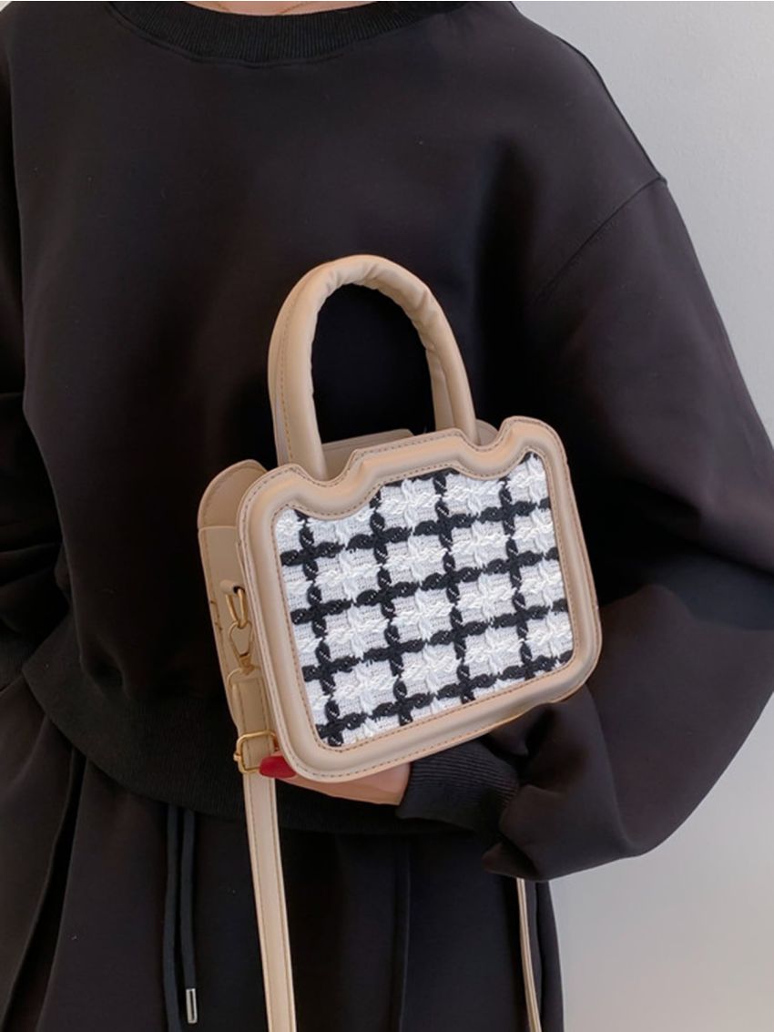 Mini Plaid Pattern Square Bag