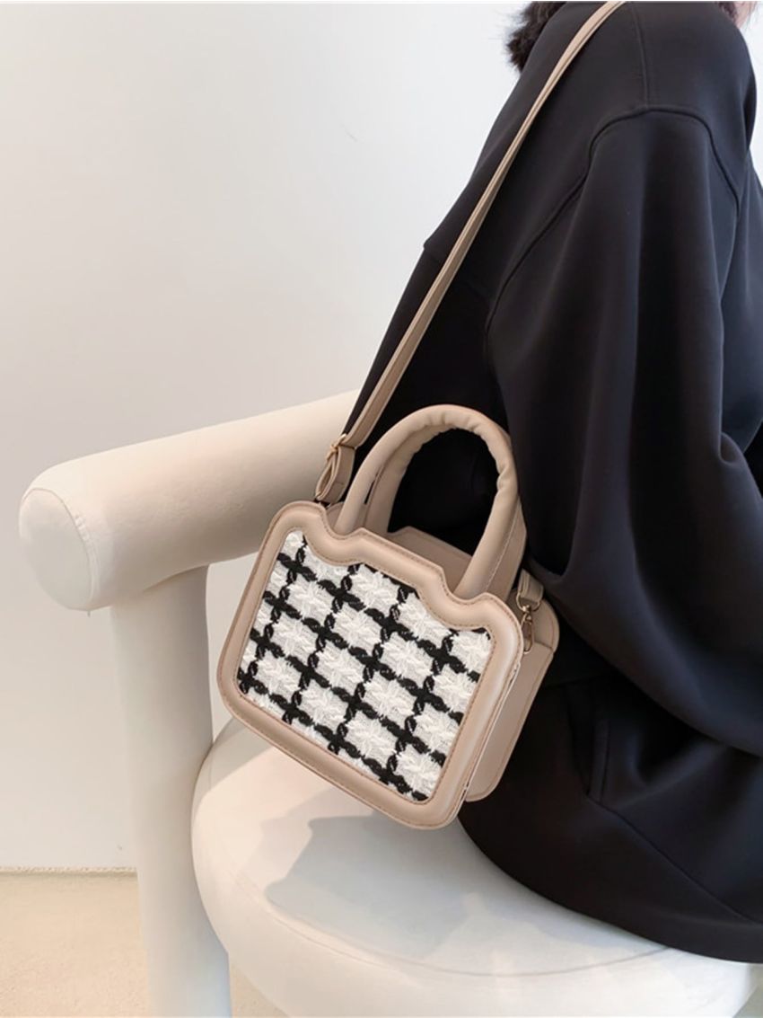 Mini Plaid Pattern Square Bag