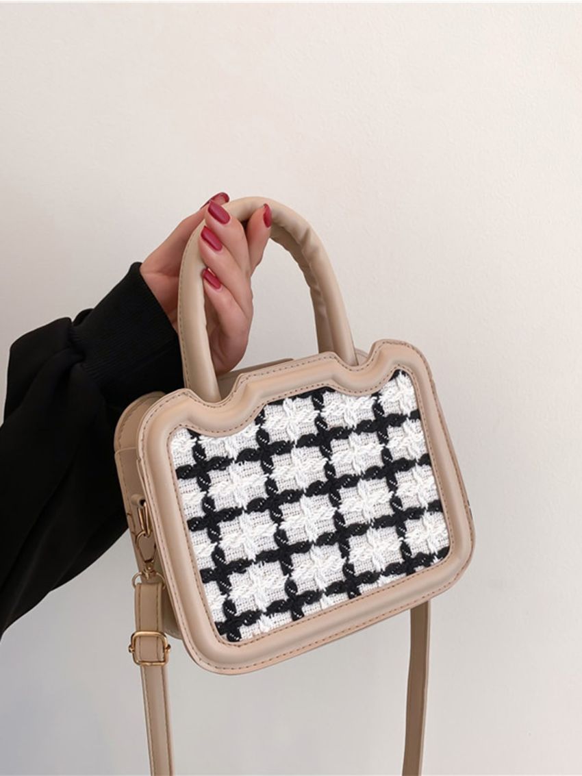 Mini Plaid Pattern Square Bag